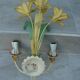 applique ancienne lampes XX tôle Fleurs Lys vintage