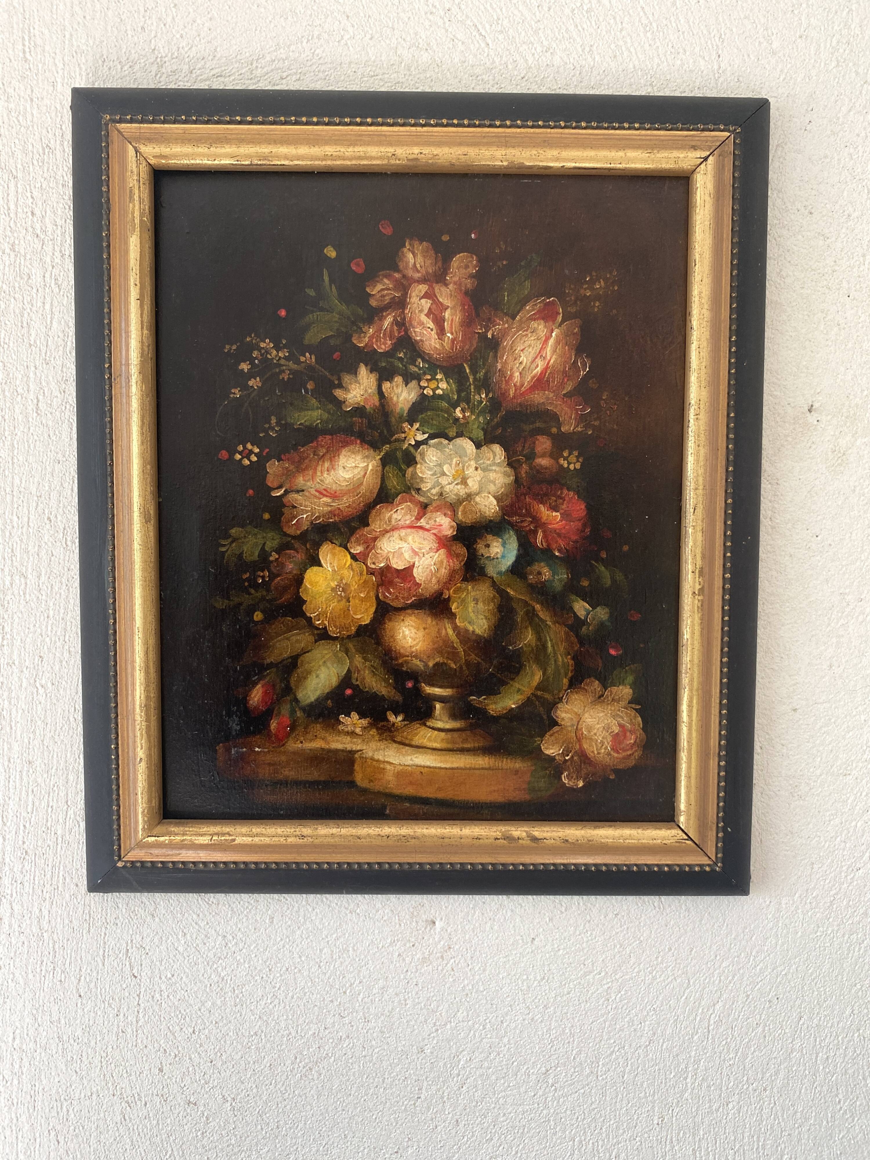Still life oil on wood panel