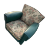 Flowery green club armchair