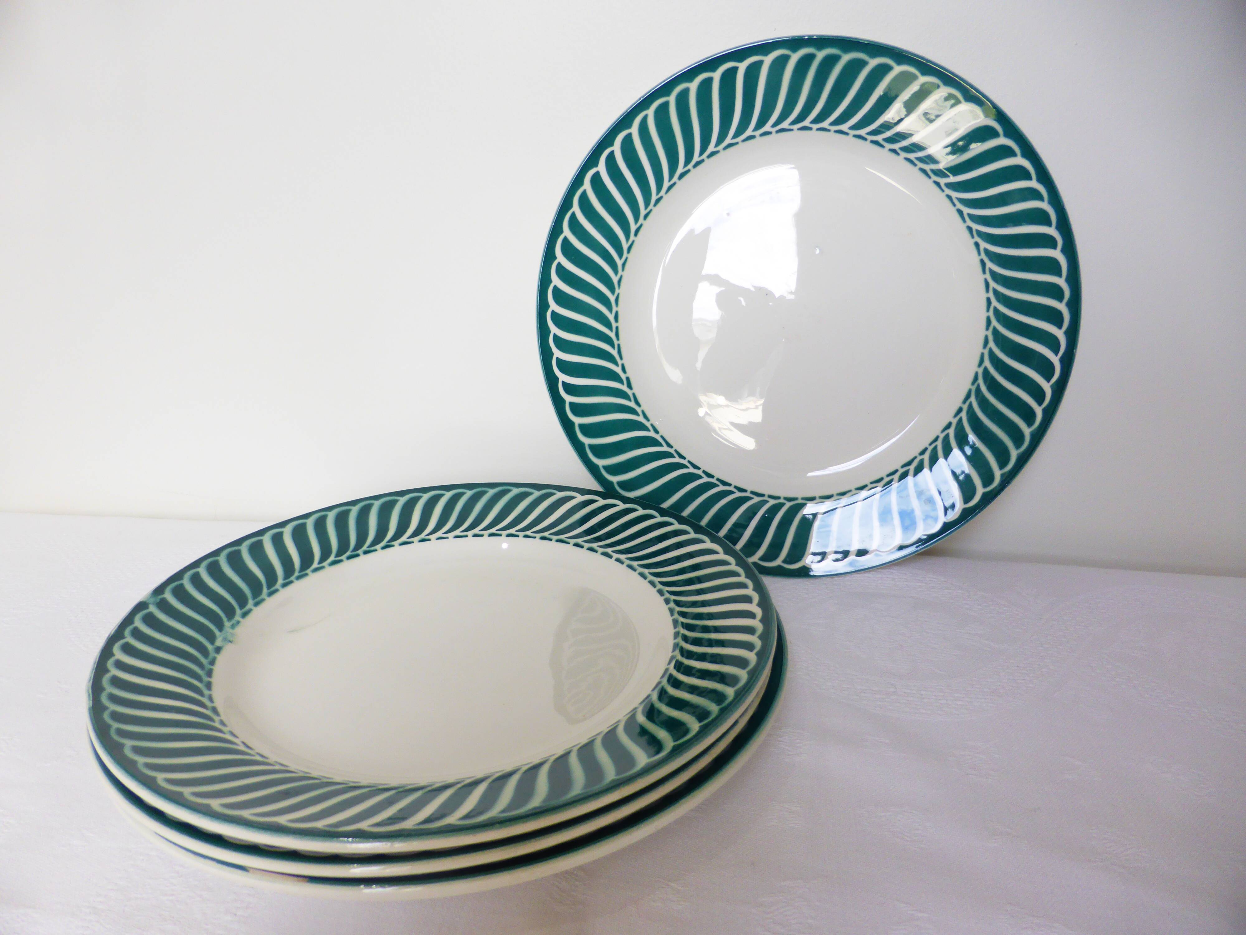 4 flat plates of Digoin Sarreguemines model Jacquot 210805