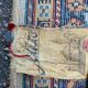 Authentic Persian Lahore rug in burgundy wool 135x200cm