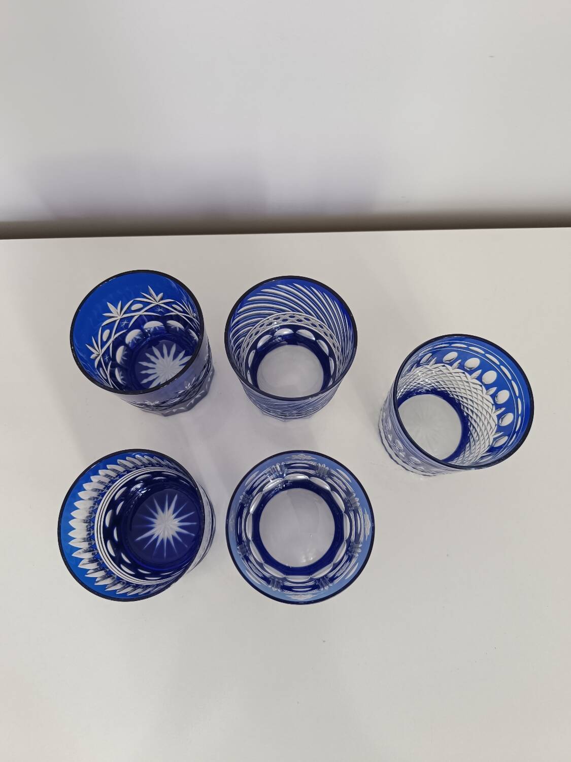 Service à whisky en cristal bleu cobalt