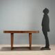 Wooden table with burl veneer from the 1940s.