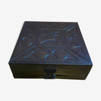 Leather chest, beautifully decorated with geometric patterns. Perfect condition.