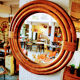 Round rattan mirror