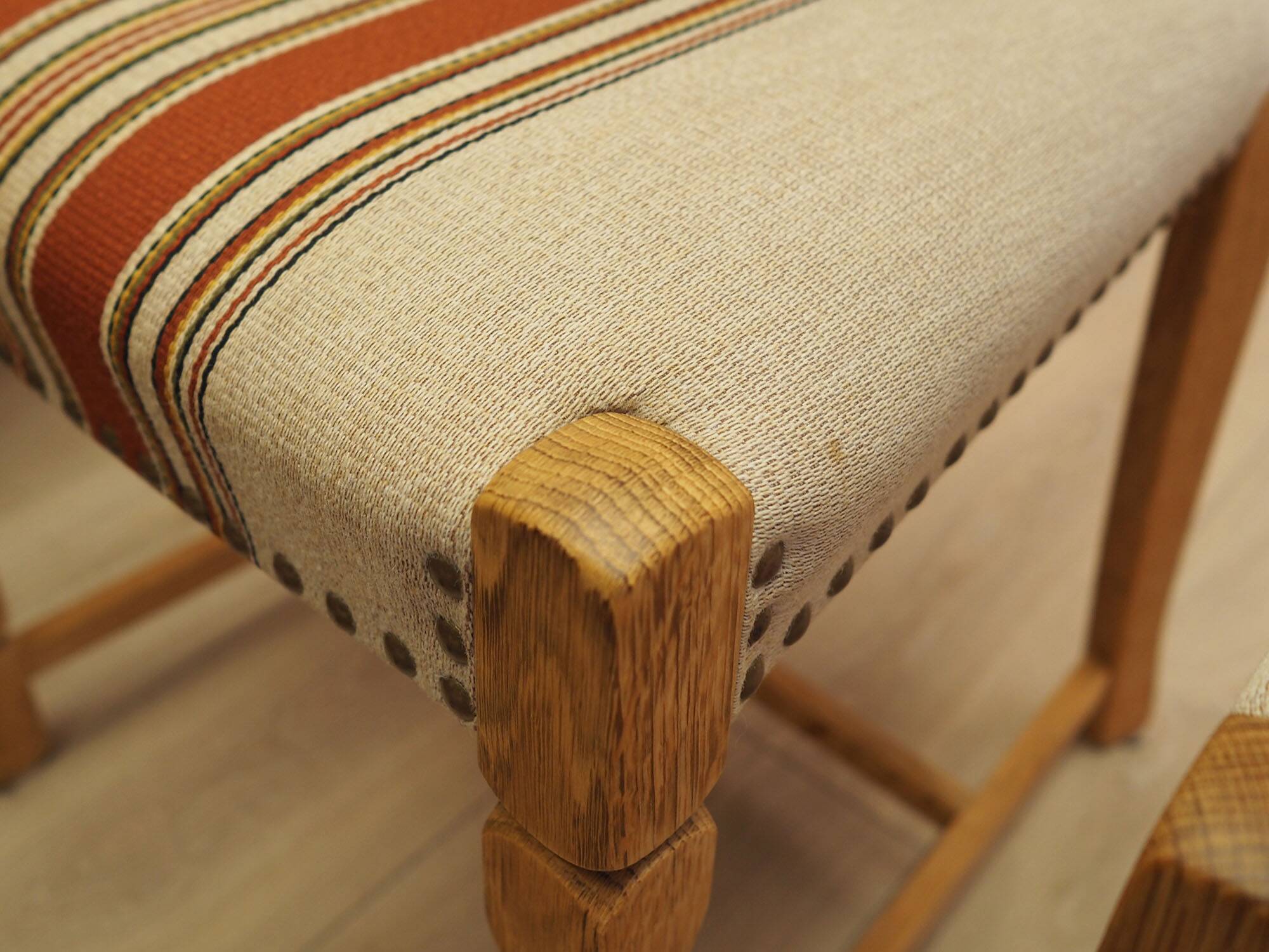 Henning Kjærnulf dining chairs, oak, Danish design, 1960s