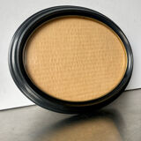 Oval bakelite black vintage frame with convex glass