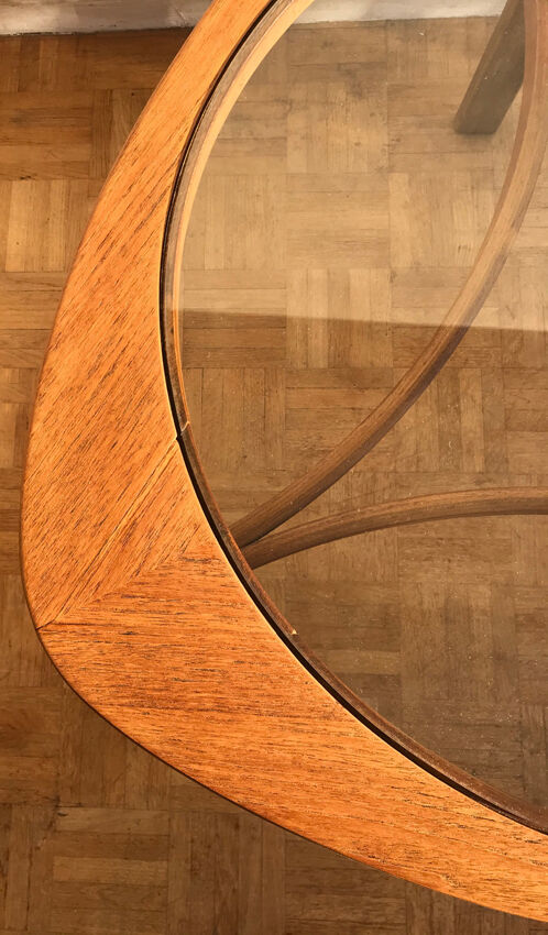 Teak and glass coffee table, Nathan edition of the 1960