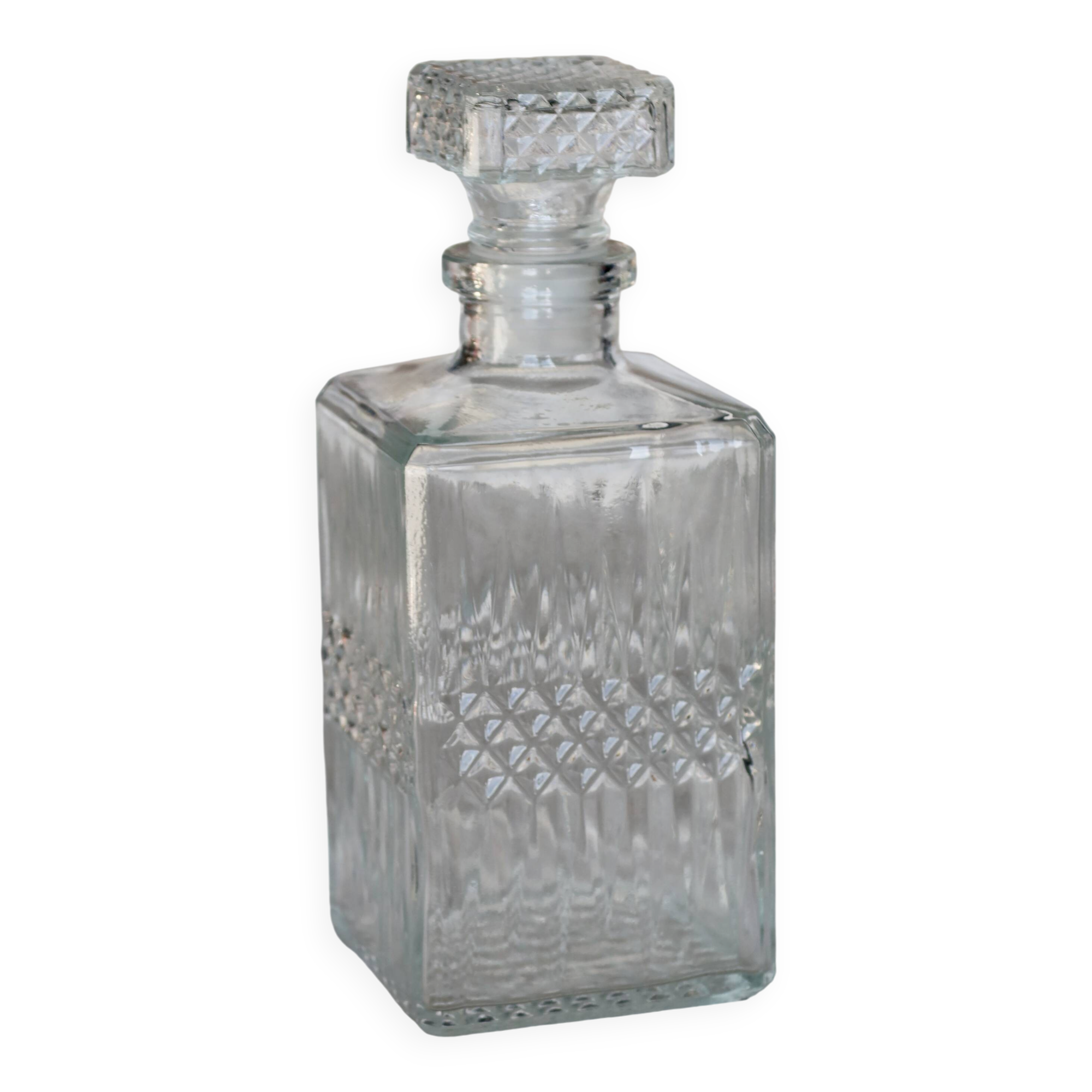 Vintage pressed glass whisky decanter