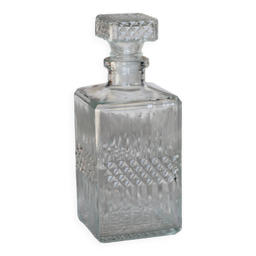 Carafe à whisky vintage en verre pressé