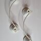 Pair of vintage coat hooks, white and silver, 1960s.