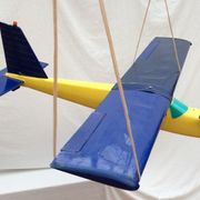 Model airplane circa 1980 years with gasoline engine in plastic dimension H-25cm- L-105- Pr-170