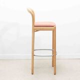 Bruno Rey style high chair in pale red and beech