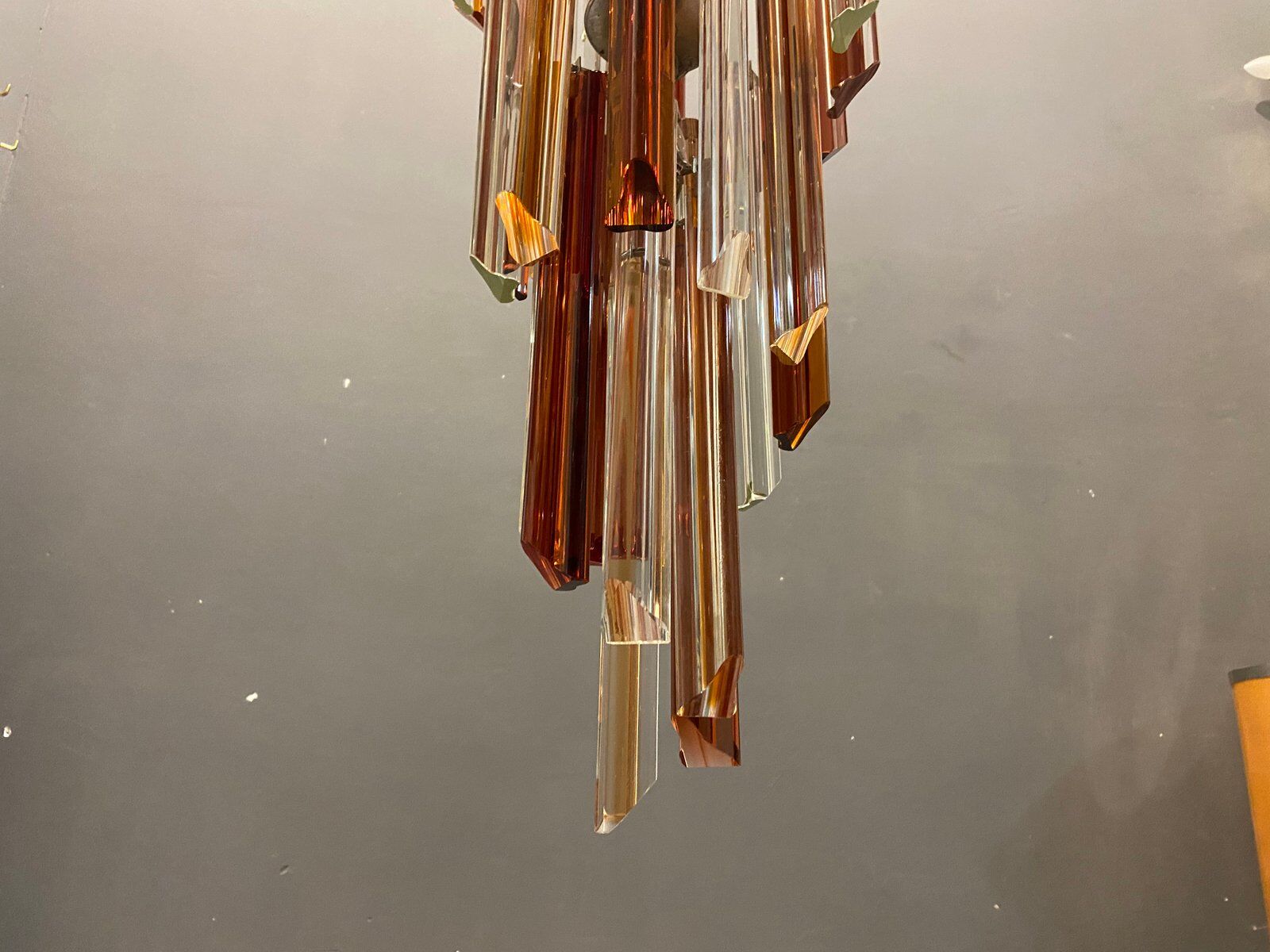 Italian Murano Glass Prism Spiral Chandelier