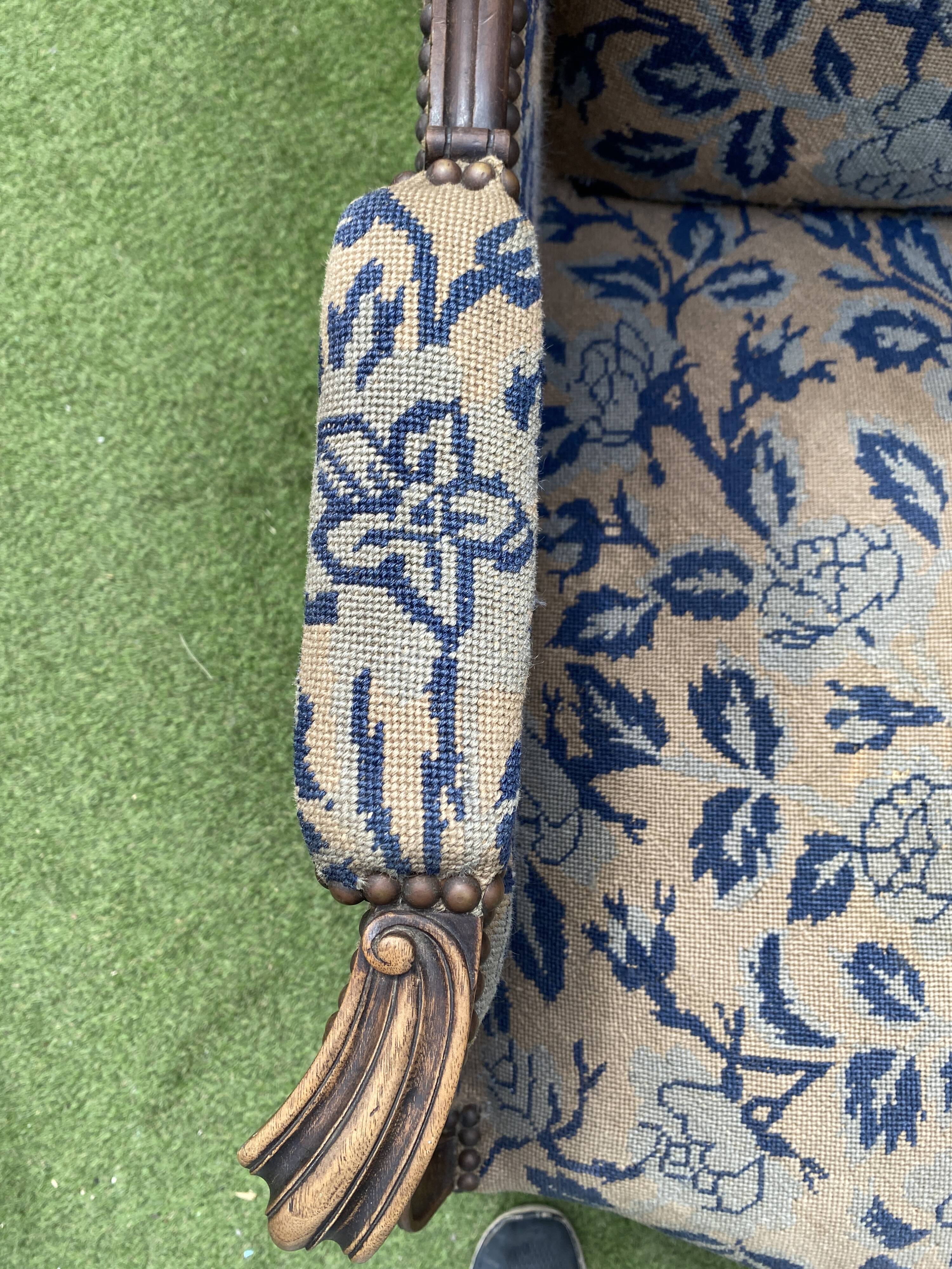 Louis XV style wingback armchair