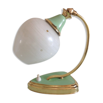 Bedside lamp brass and opaline / vintage 50s-60s