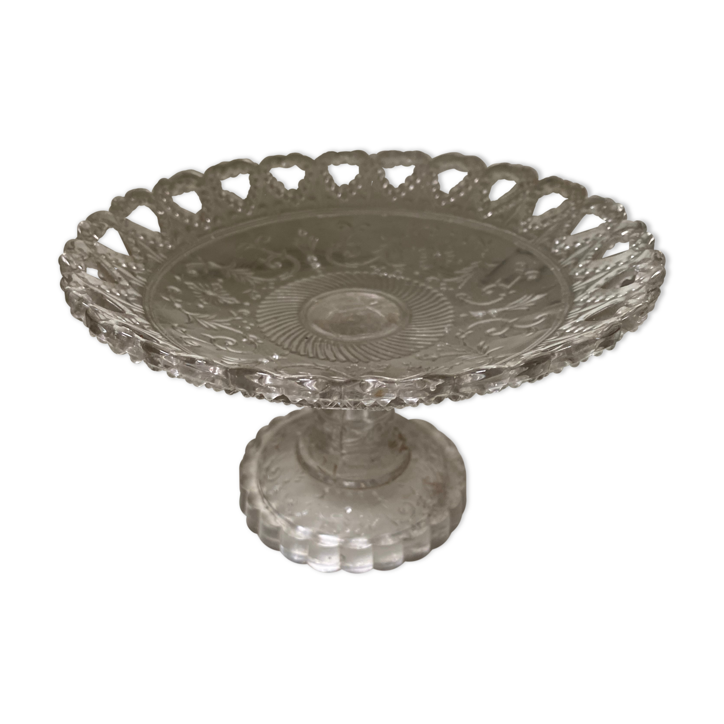 Vintage glass cake dish