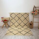 Handmade wool berber rug 196 x 135 cm