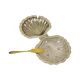 Beurrier coquillage en métal chromé et verre et couteau, Angleterre