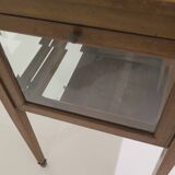 Marquetry table with display case