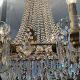 Large Montgolfière chandelier with crystal drops