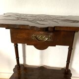 Old wooden pedestal table