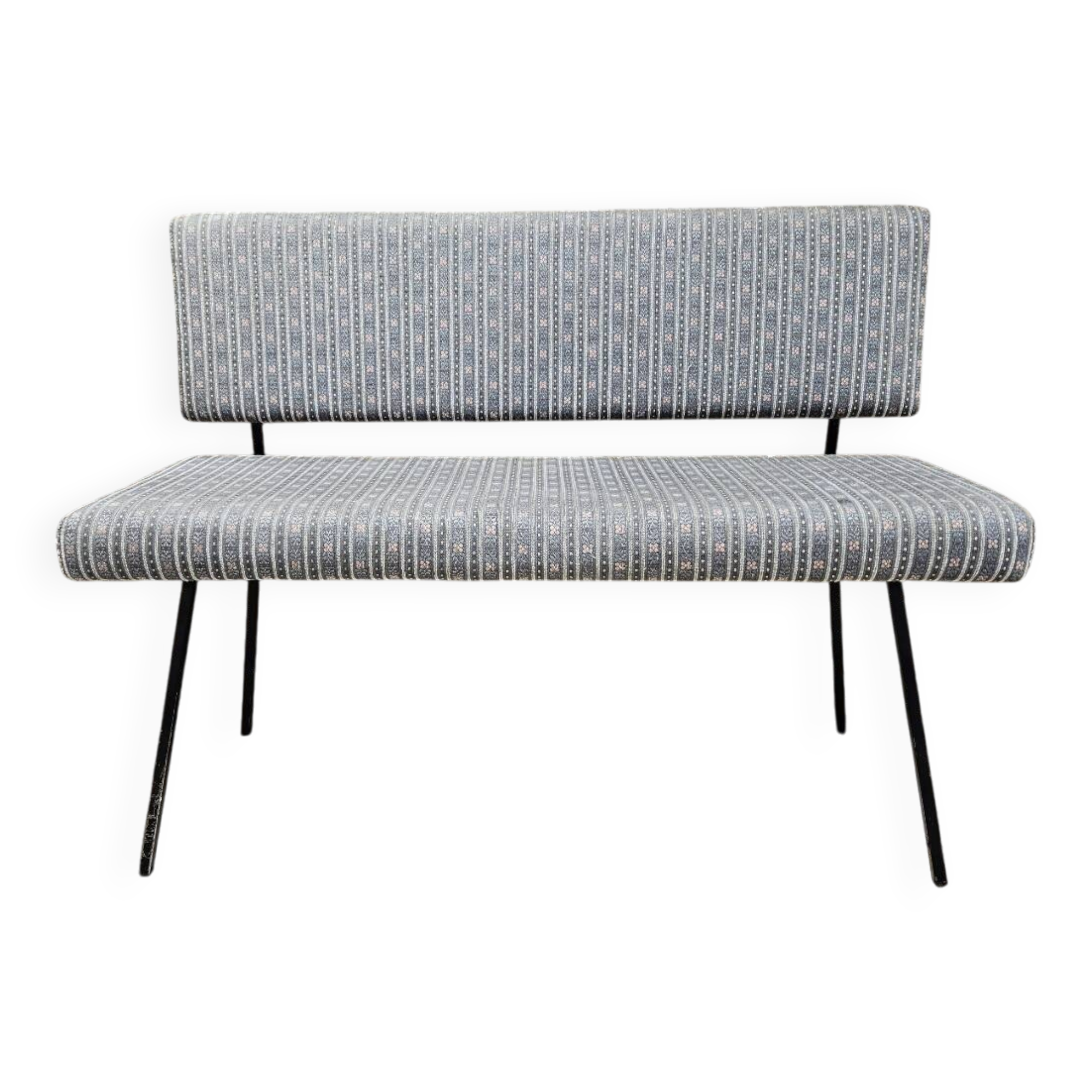 Vintage Knoll style bench with metal legs