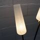 Arlus floor lamp with tripod base and 2 ribbed glass lamps 1950
