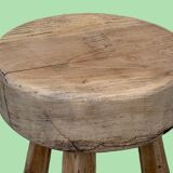 Solid elm tripod stool 1960