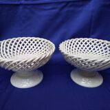 Pair of cut-on-foot in white braided earthenware