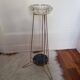 Crystal ashtray on brass tripod stand