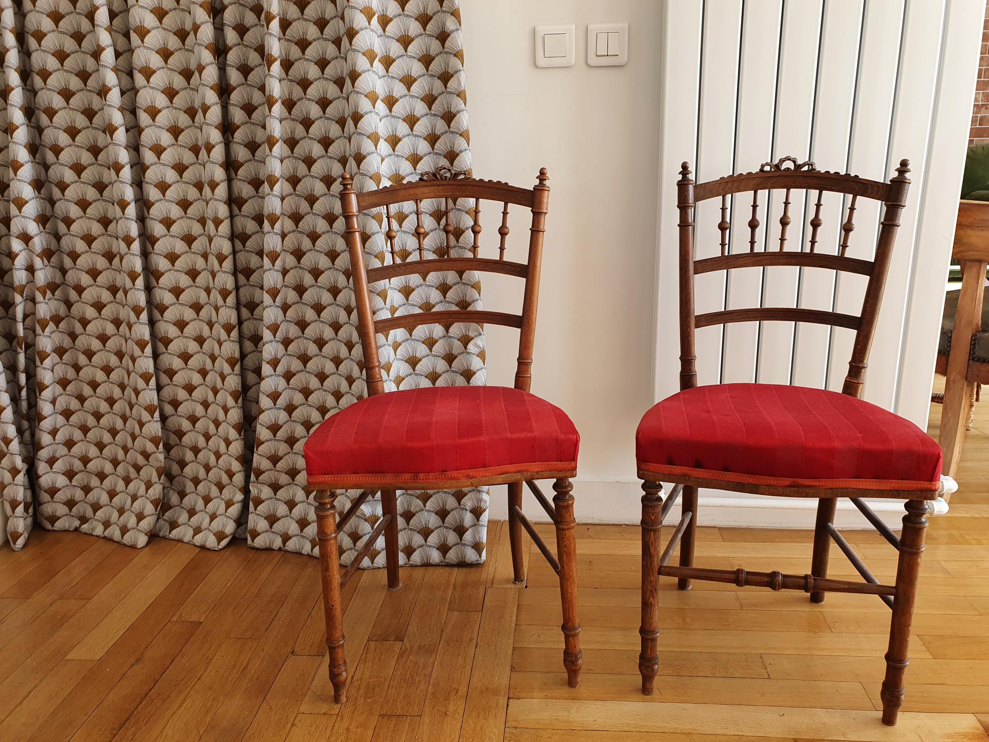 Pair of napoleon III wooden chairs