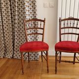 Pair of napoleon III wooden chairs