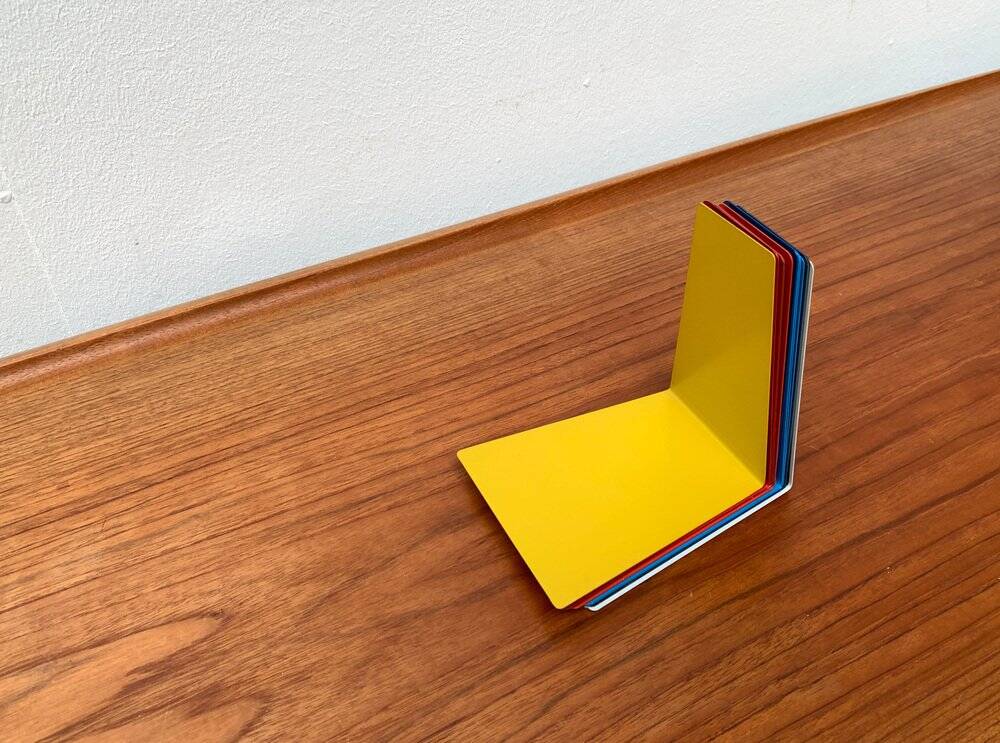 Mid-century German colourful minimalist metal bookends by Soennecken, 1960s, set of 16.