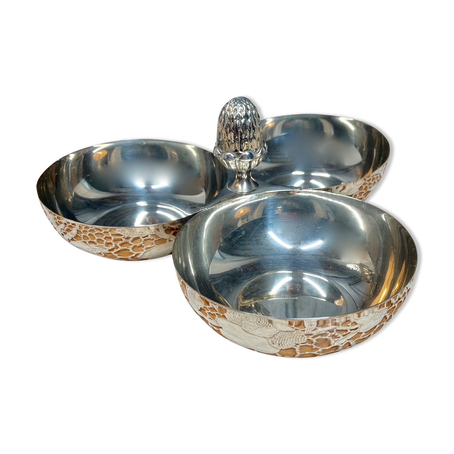 Vintage silver metal servant