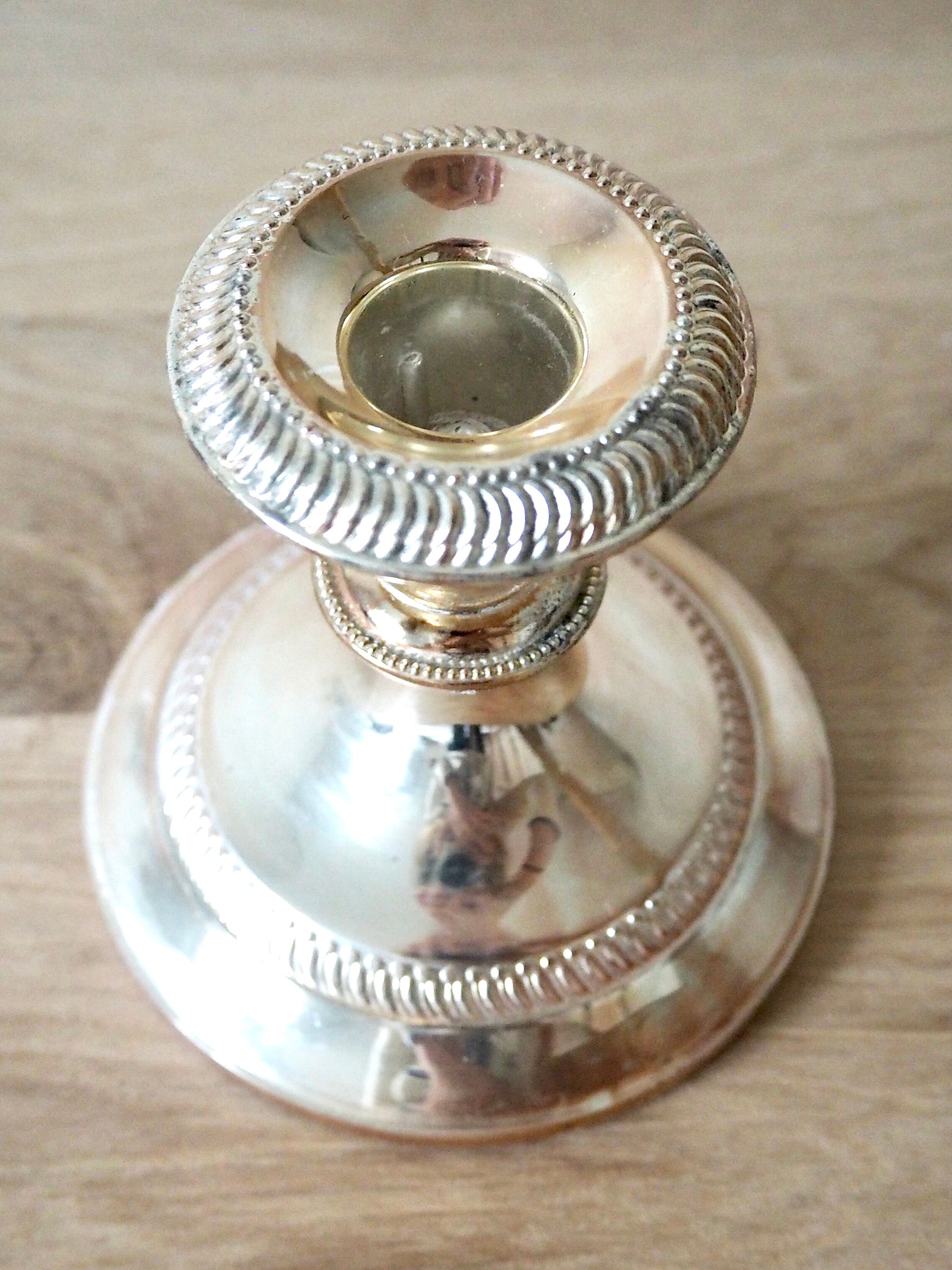 Silver candle holder