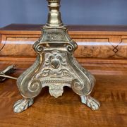 Pair of Renaissance lamps. Gilded bronze.