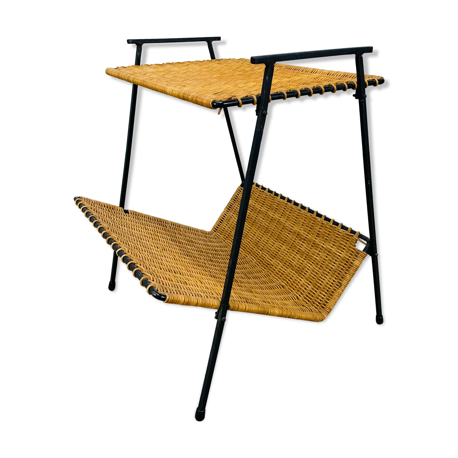Side table rattan metal 50s, door review
