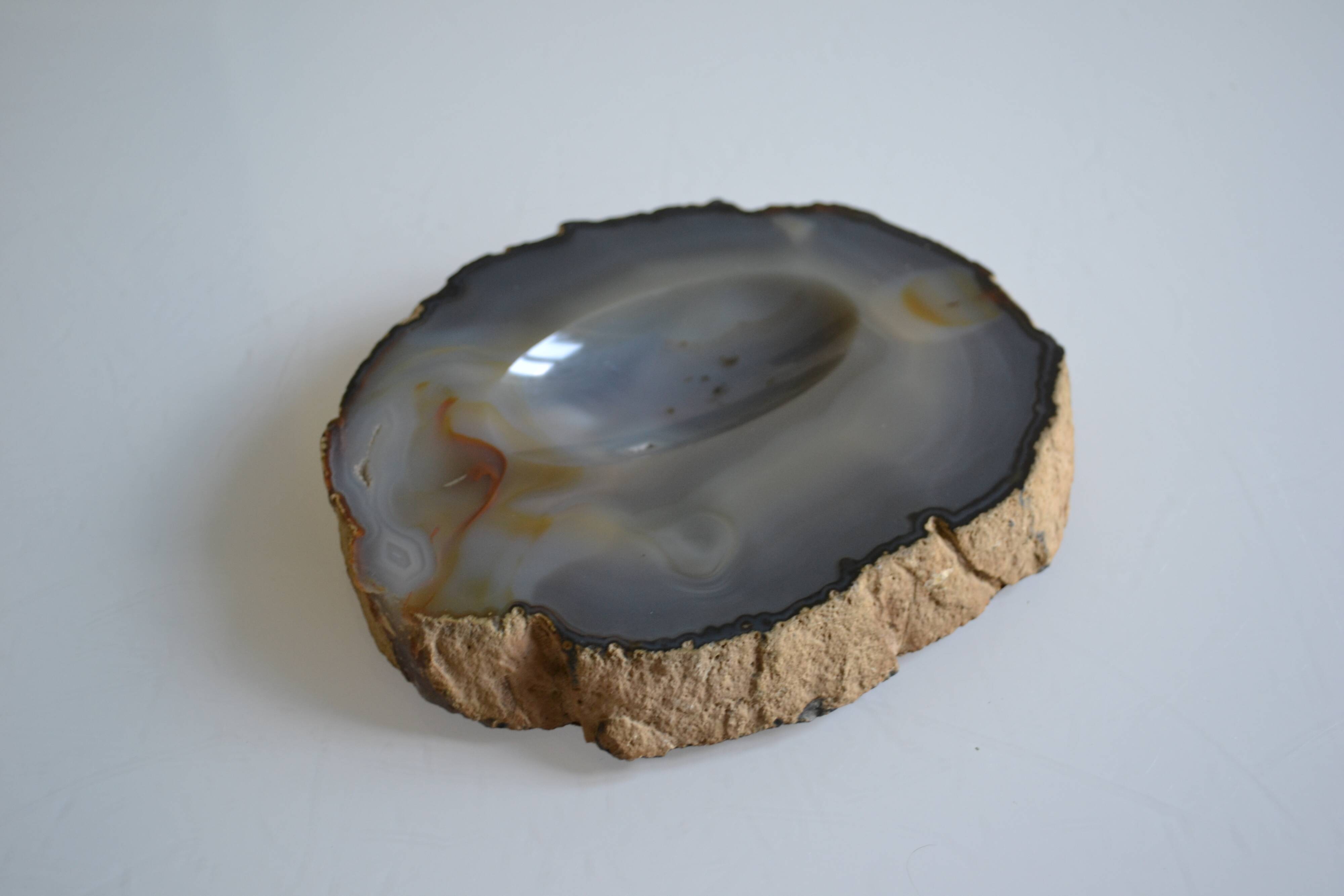 vintage pocket tray in polished agate