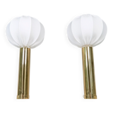 Pair of large Bergboms B-010 table lamps in brass, mid-century, 1960s, Sweden.