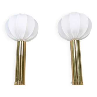 Pair of large Bergboms B-010 table lamps in brass, mid-century, 1960s, Sweden.