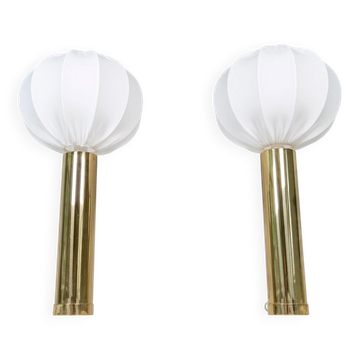 Paire de lampes de table Bergboms B-010 en laiton grandes, milieu du siècle, années 1960, Suède