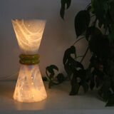 Alabaster and marble diabolo lamp