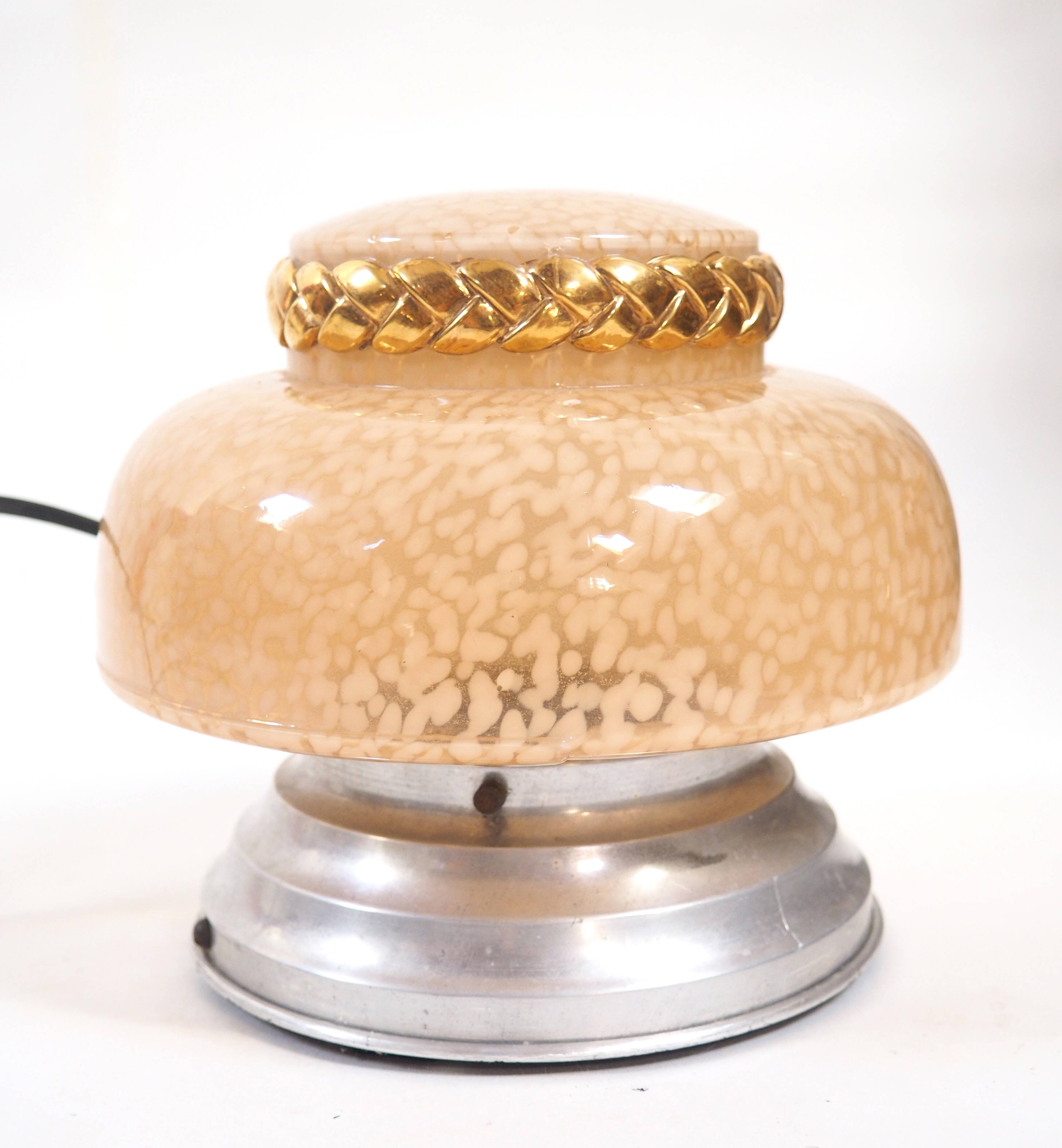 Lampe verrerie de clichy et tresse