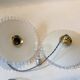 Duo of hanging lamps in opaline