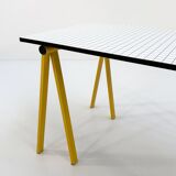 Yellow "Trestle" desk by Rodney Kinsman for Bieffeplast, 1980