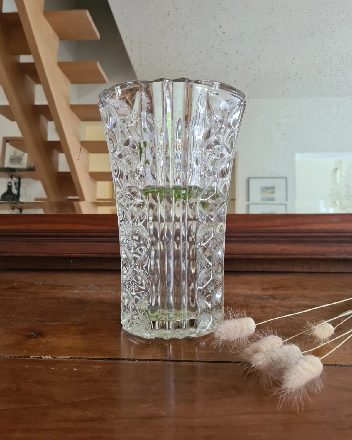Worked glass vase