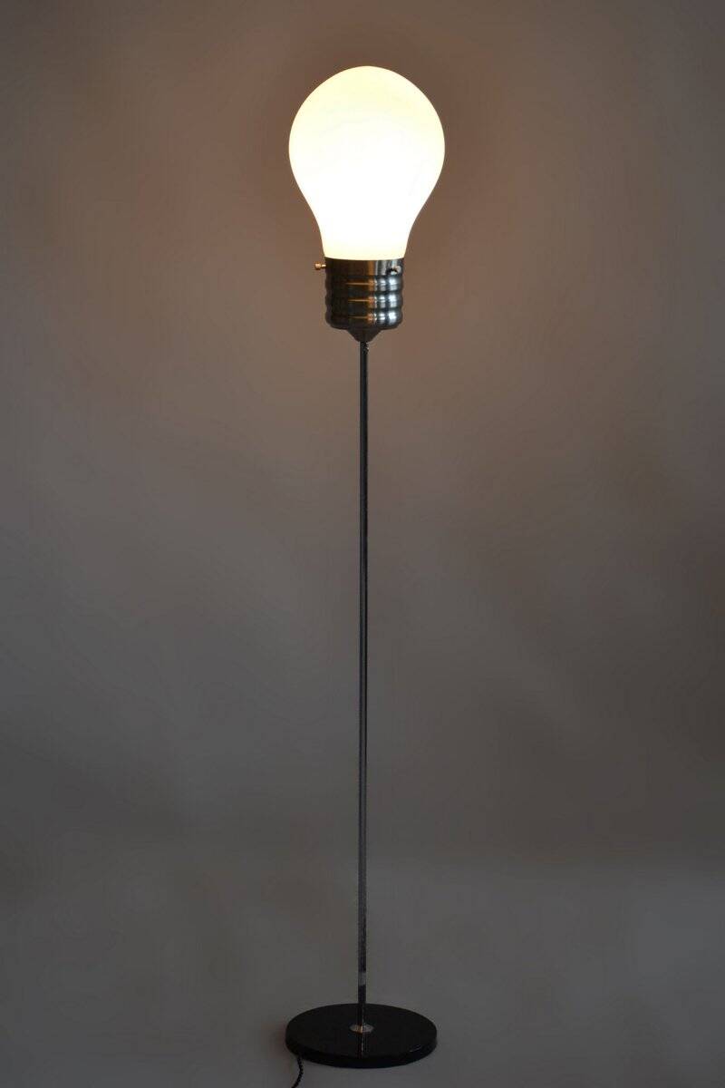 Mid-Century Modern Floor Lamp in Beech and Chrome, 1970s