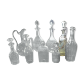 Lot de 9 carafes anciennes