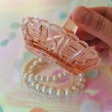 Old pink glass baguier